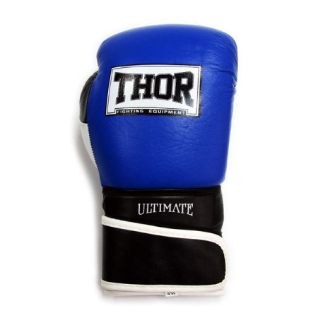 Картинка Перчатки боксерские "THOR" Ultimate, 16 ун. (PU, сине-черно-белые) от магазина Sport-Power || Зображення Рукавички боксерські "THOR" Ultimate, 16 ун. (PU, синьо-чорно-білі) від магазину Sport-Power