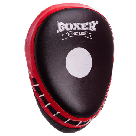 Картинка Лапы боксерские "BOXER", гнутые (кожаные) от магазина Sport-Power || Зображення Лапи боксерські "BOXER", гнуті (шкіряні) від магазину Sport-Power