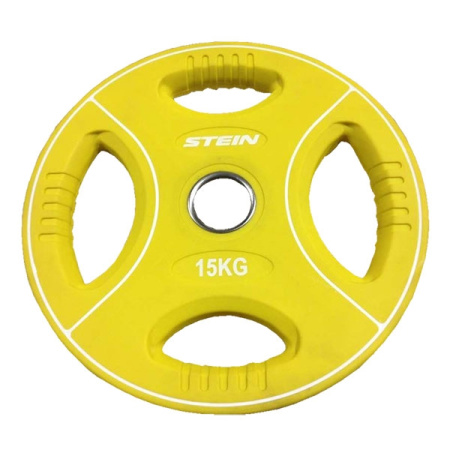 Картинка Диск "STEIN" 15 кг, d=51 мм (полиуретановый) от магазина Sport-Power || Зображення Диск "STEIN" 15 кг, d=51 мм (поліуретановий) від магазину Sport-Power
